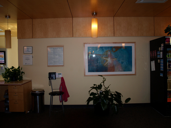 atlanticare life center main desk starfish original art and corporate symbol