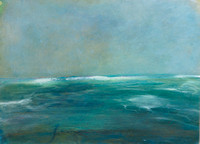 ocean blue oil painting seascapeoriginal pastel watercolor $2,000