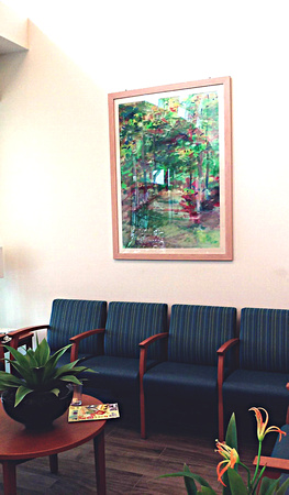 lobby Carrier clinic skillman NJ collection of over sized original sports art designed for  the Carrier clinic