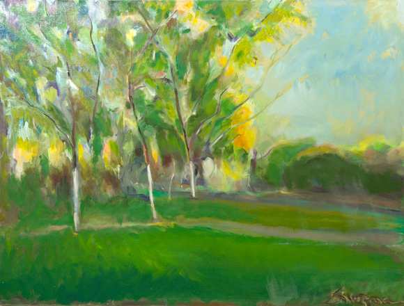 ukraine oil painting grove trees
