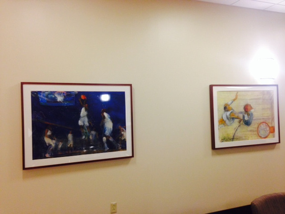 university of Kentucky collection of over sized original sports art designed for  the rehab facility