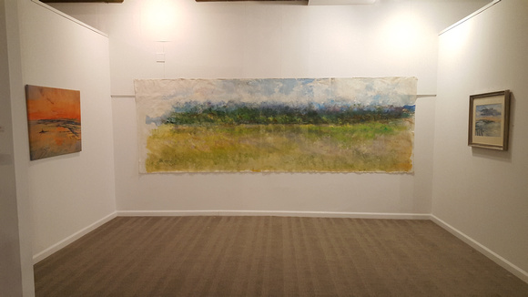 Claridge exhibition Adirondack meadow panorama 20ft x 6ft mixed media on canvas 10,000 original