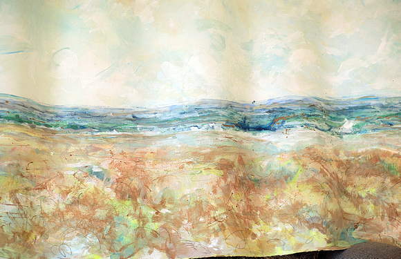 20 x4' panorama water based pastel