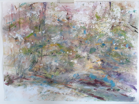 forest storm 22x30" watercolor