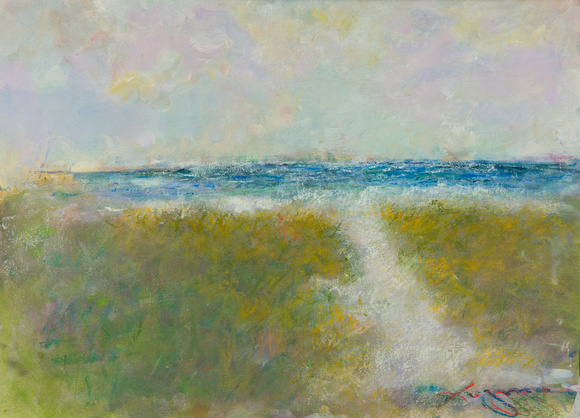 dune path to the sea jersey shoreoriginal pastel watercolor $2,000