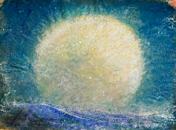 Moon Rising  original pastel watercolor $1,800