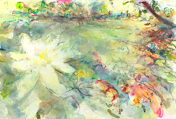 blossom dreaminal watercolor 1,800 22'x30"  available mixed media 34"x28" $900.
