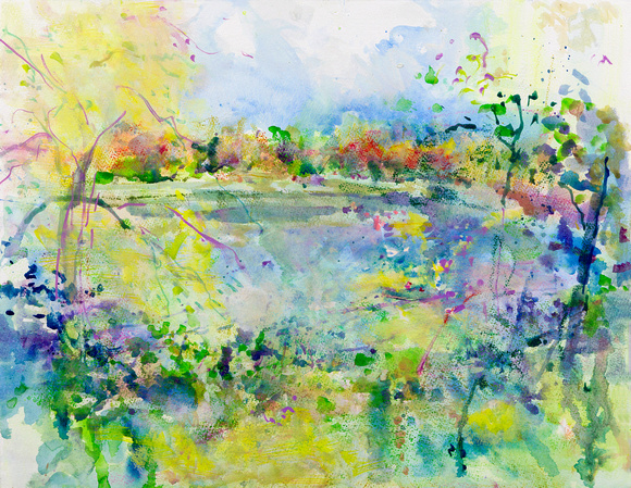 lily lakeoriginal pastel watercolor $1,200   available mixed media 34"x28" $900.