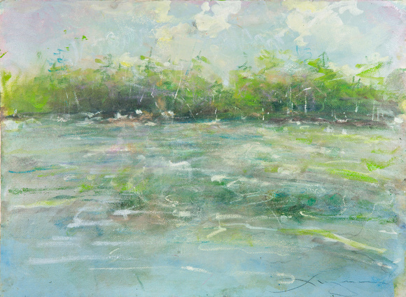 Pine Lake original watercolor 22x30" 1,800