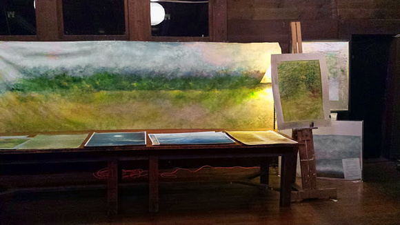 byrdcliffe theatrestory about long panoramaspainted on location in the Adirondack mountains the 24' one over a 8 year period on lodge rd during a number of painting trips.it was unfurled an after clas
