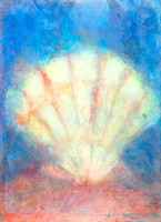 shell original watercolor painting 22"30'