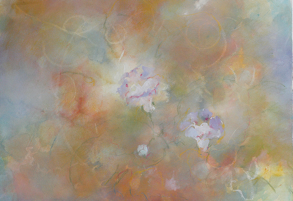 original watercolor painting 22"30' $1,200 Cosmic Floral Meadow