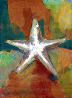Starfish original watercolor painting 22"30'