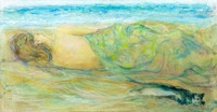Figure By the Sea 0riginal pastel oil painting 40"x 60"   $3,500