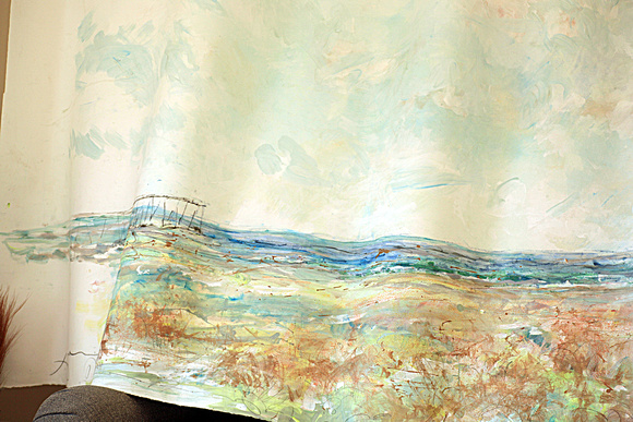 20 x4' panorama water based pastel