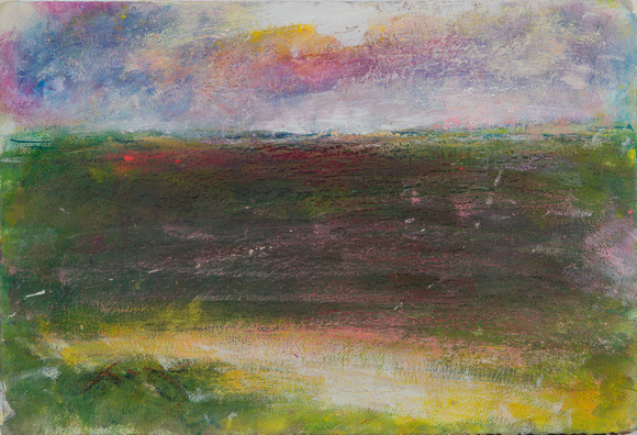 sunset wetland original watercolor 22x30" 1,200
