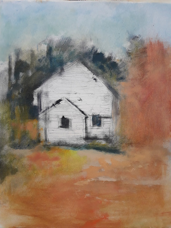 oil  pastel painting 22"x30" from Vermont residency 2019