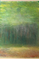 50"x36" trees pastel wax water-mixable oil