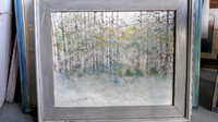 original oil snowfall at Wood field Manor Poconos 22x30" 1,200 available in print