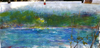 blue mountain lake Adirondack museum September Oct 2016story about long panoramaspainted on location in the Adirondack mountains the 24' one over a 8 year period on lodge rd during a number of paintin