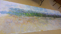 Adirondack panorame 20ft x6" oil September Oct 2016story about long panoramaspainted on location in the Adirondack mountains the 24' one over a 8 year period on lodge rd during a number of painting tr