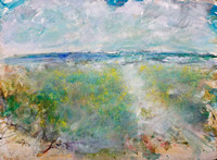 ocean blues painting watercolororiginal pastel watercolor $1,000   available mixed media 34"x28" $900.