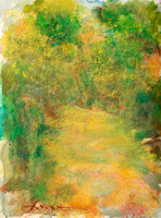 original pastel watercolor 22"30" path to you