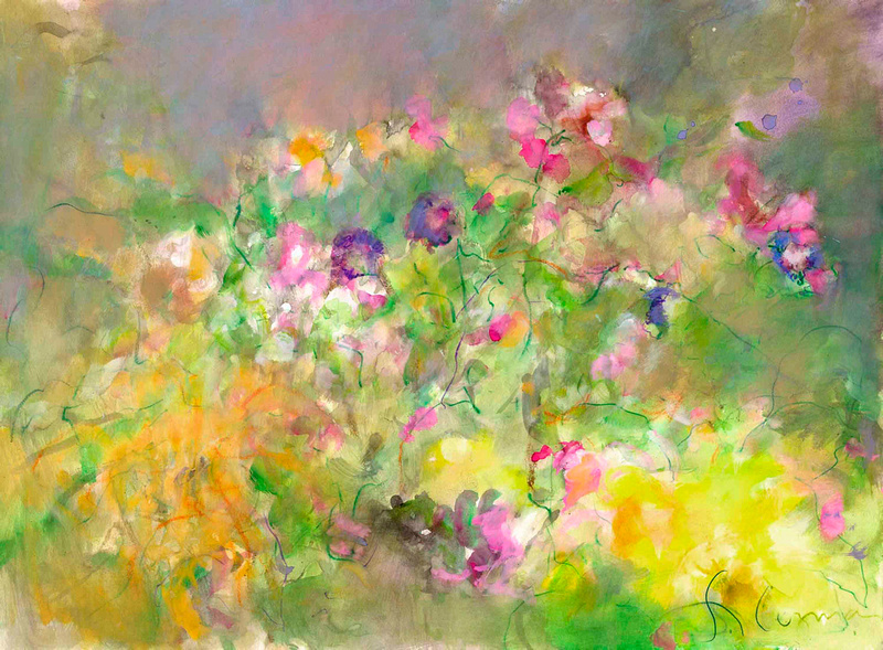 Wildflowers 22"x30"the painting is inspired by the consciousness of Joy using fresh arranged flowers picked from a store  as a subject.they are painted in luminous layers with keeping the spirit of th